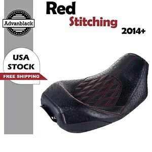 Advanblack Quest ロープロファイル レッド ステッチ ライダー シート ハーレーダビッドソン 09+ に適合 Advanblack Quest Low Profile Red Stitiching Rider Seat Fits Harley Davidson 09+ 【並行輸入品】
