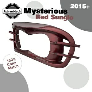 ミステリアスレッド SUNGLO Advanblack ヘッドライトベゼル ハーレーロードグライド FLTRX 15+用 MYSTERIOUS RED SUNGLO Advanblack Headlight Bezel For Harley Road Glide FLTRX 15+ 【並行輸入品】