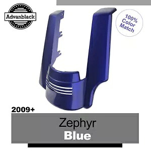 ハーレーツーリング 09+ シングルカットアウト ストレッチリアフェンダーエクステンション ゼファーブルー用 For Harley Touring 09+ Single Cutout Stretched Rear Fender Extension Zephyr BLUE 【並行輸入品】