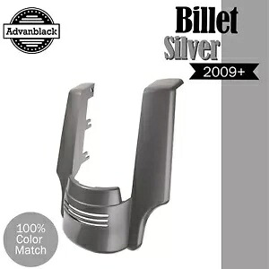 ビレット シルバー デュアル カットアウト ストレッチ リア フェンダー エクステンション 2009+ ハーレー用 Billet Silver Dual Cutout Stretched Rear Fender Extension For 2009+ Harley 【並行輸入品】