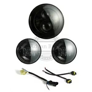 Advanblack ブラックアウト 7 インチ LED ヘッドライト補助パッシングランプハーレーツーリング用 Advanblack Blackout 7\