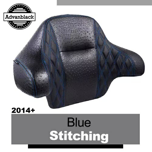 Raptor ラップ アラウンド バックレスト パッド ブルー ステッチ 14 歳以上ハーレー キング ツアー パック用 Raptor Wrap Around Backrest Pad Blue Stitching For 14+ Harley King Tour Pack 【並行輸入品】