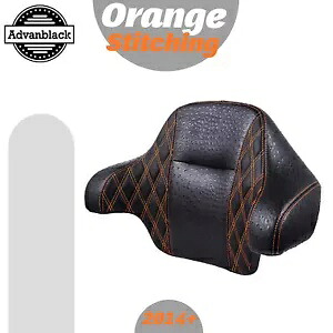 ラプター ラップ アラウンド バックレスト パッド オレンジ ステッチ 14 歳以上用 ハーレー キング ツアー パック Raptor Wrap Around Backrest Pad Orange Stitching For 14+ Harley King Tour Pack 【並行輸入品】
