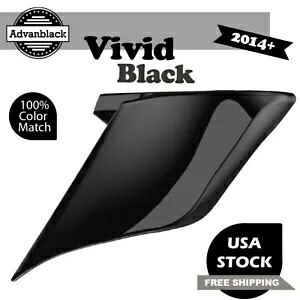 Advan ビビッドブラック ストレッチ拡張サイドカバー 2014+ ハーレーツーリング用 Advan Vivid Black Stretched Extended Side Cover For 2014+ Harley Touring 【並行輸入品】