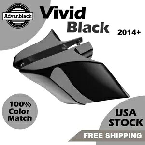 ビビッドブラック CVO ストレッチ拡張サイドカバー 14+ ハーレーダビッドソンツーリング用 Vivid Black CVO Stretched Extended Side Cover For 14+ Harley Davidson Touring 【並行輸入品】