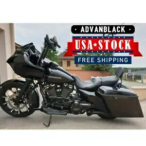 ビビッドブラックストレッチ拡張サイドカバーパネル 14+ ハーレーストリートロードグライド用 Vivid Black Stretched Extended Side Cover Panel For 14+ Harley Street Road Glide 【並行輸入品】