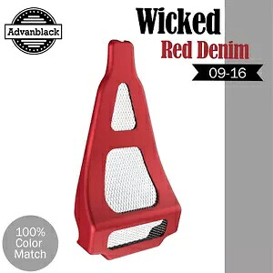Advanblack WICKED RED DENIM チンスポイラー 空冷ハーレーツーリング 09-16 に適合 Advanblack WICKED RED DENIM Chin Spoiler Fits Air-Cooled Harley Touring 09-16 【並行輸入品】