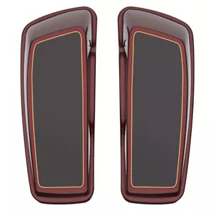 2トーンのミステリアスレッドSunglo & Blackened Cayenneサドルバッグ蓋は14歳以上のハーレーに適合 2-Tone Mysterious Red Sunglo & Blackened Cayenne Saddlebag Lids Fits 14+ Harley 【並行輸入品】｜カスタムパーツ WORLD倉庫