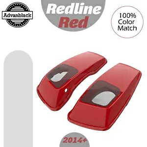 Advanblack レッドライン レッド 6x9インチ サドルバッグ スピーカー蓋 オーディオカバー 2014年以降のハーレーに適合 Advanblack Redline Red 6x9\
