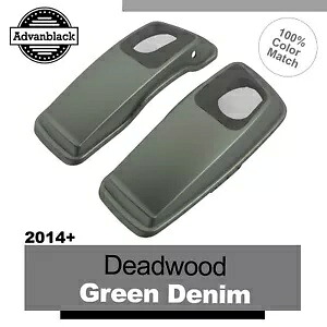 デッドウッド グリーン デニム 6x9 インチ サドルバッグ スピーカー蓋 オーディオ カバー ハーレー 14+用 Deadwood Green Denim 6x9 inch Saddlebag Speaker Lids Audio Cover For Harley 14+ 【並行輸入品】