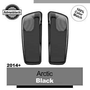 Advanblack アークティックブラック 5x7 サドルバッグスピーカー蓋オーディオカバーハーレー 2014+ Advanblack Arctic Black 5x7 Saddlebag Speaker Lids Audio Cover For Harley 2014+ 【並行輸入品】