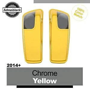 クロームイエロー 5x7 サドルバッグスピーカー蓋オーディオカバーハーレー 2014+ Chrome Yellow 5x7 Saddlebag Speaker Lids Audio Cover For Harley 2014+ 【並行輸入品】