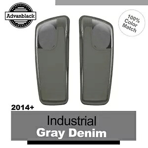 インダストリアルグレーデニム 5x7 サドルバッグスピーカー蓋オーディオカバーハーレー 2014+ Industrial Gray Denim 5x7 Saddlebag Speaker Lid Audio Cover For Harley 2014+ 【並行輸入品】