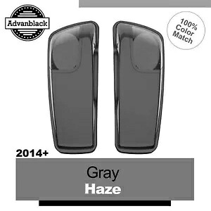 Advanblack グレーヘイズ 5x7 サドルバッグスピーカー蓋オーディオカバーハーレー 2014+ Advanblack Gray Haze 5x7 Saddlebag Speaker Lids Audio Cover For Harley 2014+ 【並行輸入品】