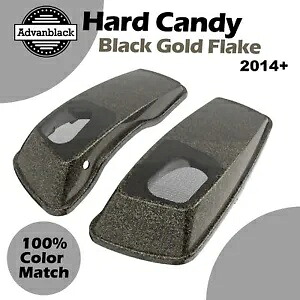 ハード キャンディー ブラック ゴールド フレーク 6x9 インチ サドルバッグ スピーカー蓋 2014 年以降のハーレーに適合 Hard Candy Black Gold Flake 6x9 inch Saddlebag Speaker Lids Fits 2014+ Harley 【並行輸入品】