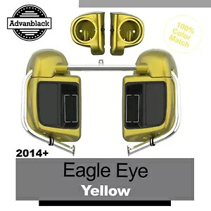 Advanblack イーグルアイ イエロー 下部ベントフェアリング 6.5 インチ スピーカーポッド ハーレーに適合 Advanblack Eagle Eye Yellow Lower Vented Fairing 6.5'' Speaker Pod Fits Harley 【並行輸入品】｜カスタムパーツ WORLD倉庫