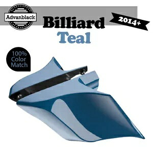 14 歳以上ハーレーツーリングストリートロードストレッチ拡張サイドカバービリヤードティール用 For 14+ Harley Touring Street Road Stretched Extended Side Covers BILLIARD TEAL 【並行輸入品】｜カスタムパーツ WORLD倉庫