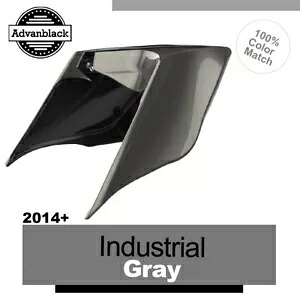 インダストリアルグレー ストレッチ拡張サイドカバー Advanblack ハーレー 2014+ に適合 Industrial Gray Stretched Extended Side Cover Fits Harley 2014+ by Advanblack 【並行輸入品】