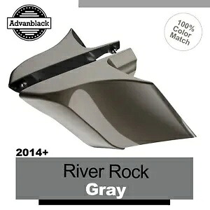 14+ ハーレー用 RIVER ROCK GREY Advanblack CVO ストレッチ拡張サイドカバー For 14+ Harley RIVER ROCK GRAY Advanblack CVO Stretched Extended Side Cover 【並行輸入品】