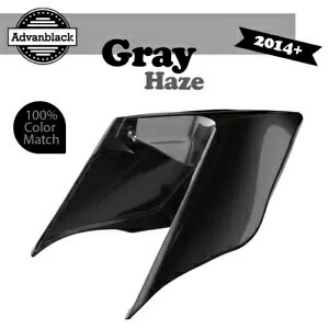 14+ ハーレー ツーリング ストリート ロード ストレッチ拡張サイド カバー グレー ヘイズ用 For 14+ Harley Touring Street Road Stretched Extended Side Covers GRAY HAZE 【並行輸入品】