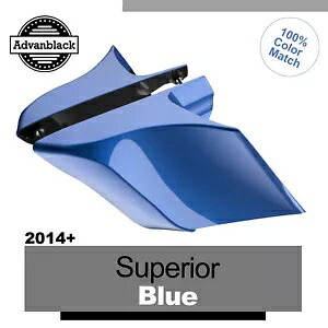 14+ ハーレー用 SUPERIOR ブルー Advanblack CVO ストレッチ拡張サイドカバー For 14+ Harley SUPERIOR BLUE Advanblack CVO Stretched Extended Side Cover 【並行輸入品】｜カスタムパーツ WORLD倉庫
