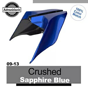 Advanblack クラッシュサファイアブルー ハーレー 09-13 用拡張ストレッチサイドカバー Advanblack Crushed Sapphire Blue Extended Stretched Side Cover For Harley 09-13 【並行輸入品】