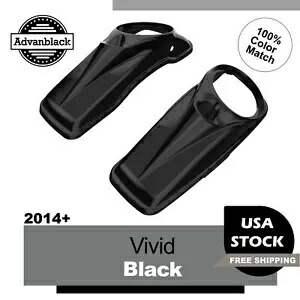 Advanblack ビビッド ブラック 8 インチ サドルバッグ スピーカー蓋 ハーレー ツーリング 14+ に適合 Advanblack Vivid Black 8\