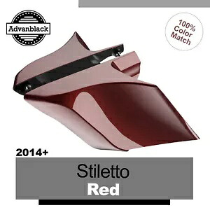 14+ ハーレー STILETTO RED Advanblack CVO ストレッチ拡張サイドカバー用 For 14+ Harley STILETTO RED Advanblack CVO Stretched Extended Side Cover 【並行輸入品】