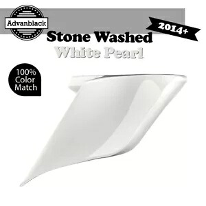 14 歳以上ハーレーツーリング用ストレッチ拡張サイドカバーストーンウォッシュホワイトパール For 14+ Harley Touring Stretched Extended Side Covers STONE WASHED WHITE PEARL 【並行輸入品】