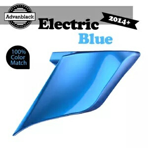14 歳以上ハーレーツーリングストリートロードストレッチ拡張サイドカバーエレクトリックブルー用 For 14+ Harley Touring Street Road Stretched Extended Side Covers ELECTRIC BLUE 【並行輸入品】
