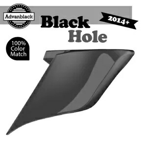 14+ ハーレーツーリングストリートロードストレッチ拡張サイドカバーブラックホール用 For 14+ Harley Touring Street Road Stretched Extended Side Covers BLACK HOLE 【並行輸入品】