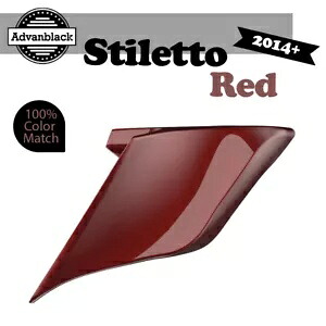 14 歳以上のハーレー ツーリング ストリート ロード ストレッチ拡張サイド カバー スティレット レッド用 For 14+ Harley Touring Street Road Stretched Extended Side Covers STILETTO RED 【並行輸入品】｜カスタムパーツ WORLD倉庫