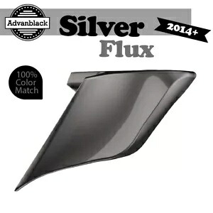 14 歳以上ハーレーツーリングストリートロードストレッチ拡張サイドカバーシルバーフラックス用 For 14+ Harley Touring Street Road Stretched Extended Side Covers SILVER FLUX 【並行輸入品】｜カスタムパーツ WORLD倉庫
