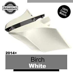 14+ ハーレーバーチホワイト Advanblack CVO ストレッチ拡張サイドカバー用 For 14+ Harley BIRCH WHITE Advanblack CVO Stretched Extended Side Cover 【並行輸入品】