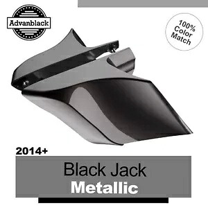 14+ ハーレー用 ブラックジャックメタリック Advanblack CVO ストレッチ拡張サイドカバー For 14+ Harley BLACK JACK METALLIC Advanblack CVO Stretched Extended Side Cover 【並行輸入品】