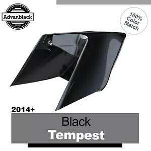 14+ ハーレー BLACK TEMPEST Advanblack CVO ストレッチ拡張サイドカバー用 For 14+ Harley BLACK TEMPEST Advanblack CVO Stretched Extended Side Cover 【並行輸入品】｜カスタムパーツ WORLD倉庫