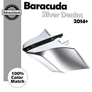 バラクーダ シルバー デニム CVO ストレッチ拡張サイド カバー パネル 2014 年以降のハーレーに適合 Barracuda Silver Denim CVO Stretched Extended Side Cover Panel Fits 2014+ Harley 【並行輸入品】｜カスタムパーツ WORLD倉庫