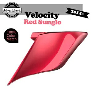 Velocity レッド Sunglo ストレッチ拡張サイドカバー 2014+ ハーレー ツーリング Velocity Red Sunglo Stretched Extended Side Cover 2014+ Harley Touring 【並行輸入品】