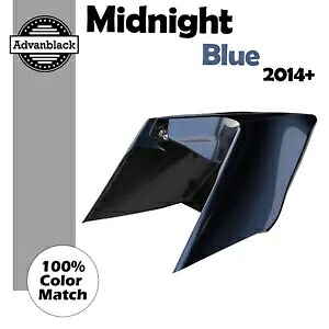 ミッドナイトブルー CVO ストレッチ拡張サイドカバーパネル 2014 年以降のハーレーツーリングに適合 Midnight Blue CVO Stretched Extended Side Cover Panel Fits 2014+ Harley Touring 【並行輸入品】