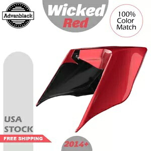 Advanblack ウィキッド レッド ストレッチ拡張サイドカバー 2014 年以降のハーレーダビッドソンに適合 Advanblack Wicked Red Stretched Extended Side Cover Fits 2014+ Harley Davidson 【並行輸入品】