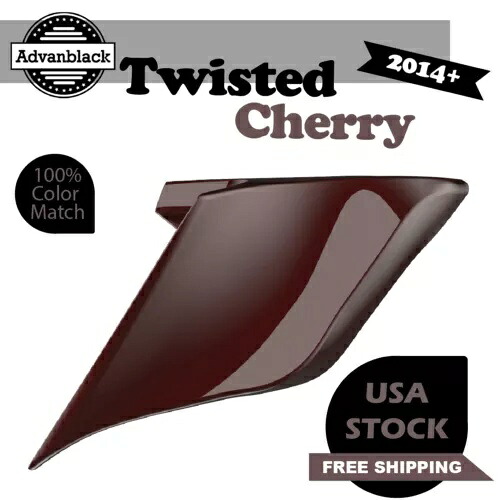 Advanblack ツイストチェリー ストレッチ拡張サイドカバー 2014+ ハーレーツーリング用 Advanblack Twisted Cherry Stretched Extended Side Cover For 2014+ Harley Touring 【並行輸入品】