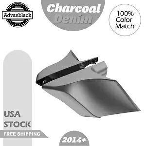 チャコールデニム CVO ストレッチ拡張サイドカバーパネル 2014 年以降のハーレーツーリングに適合 Charcoal Denim CVO Stretched Extended Side Cover Panel Fits 2014+ Harley Touring 【並行輸入品】