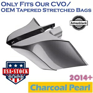 チャコールパール CVO ストレッチ拡張サイドカバーパネル 2014 年以降のハーレーツーリングに適合 Charcoal Pearl CVO Stretched Extended Side Cover Panel Fits 2014+ Harley Touring 【並行輸入品】｜カスタムパーツ WORLD倉庫