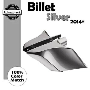 ビレットシルバー CVO ストレッチ拡張サイドカバーパネル 2014 年以降のハーレーツーリングに適合 Billet Silver CVO Stretched Extended Side Cover Panel Fits 2014+ Harley Touring 【並行輸入品】