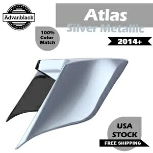 アトラスシルバーメタリック拡張ストレッチサイドカバーハーレーストリートロードグライド用 Atlas Silver Metallic Extended Stretched Side Cover For Harley Street Road Glide 【並行輸入品】｜カスタムパーツ WORLD倉庫