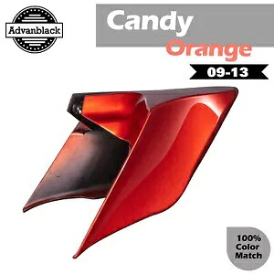 キャンディオレンジ ストレッチ拡張サイドカバー 09-13 ハーレー ストリート ロード グライド用 Candy Orange Stretched Extended Side Cover For 09-13 Harley Street Road Glide 【並行輸入品】|カスタムパーツ WORLD倉庫