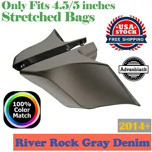 River Rock グレーデニム ABS ストレッチ拡張サイドカバーパネル 2014+ ハーレー用 River Rock Gray Denim ABS Stretched Extended Side Cover Panel For 2014+ Harley 【並行輸入品】｜カスタムパーツ WORLD倉庫
