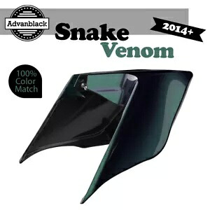14 歳以上ハーレーツーリングストリートロードストレッチ拡張サイドカバー SNAKE VENOM For 14+ Harley Touring Street Road Stretched Extended Side Covers SNAKE VENOM 【並行輸入品】
