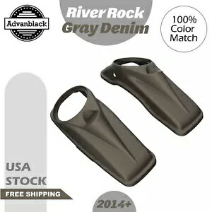 River Rock グレーデニム 8 インチ スピーカー蓋カバー ハーレー ストリート ロード グライド 14 以降に適合 River Rock Gray Denim 8'' Speaker Lids Cover Fits Harley Street Road Glide 14+ 【並行輸入品】
