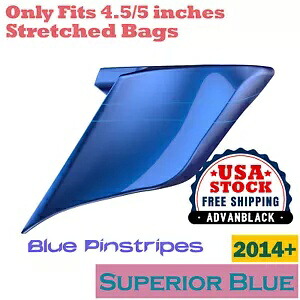 優れたブルーの拡張サイドカバー ピンストライプ 14 歳以上のハーレーストリート ロード グライドに適合 Superior Blue Extended Side Covers Pinstripe Fits 14+ Harley Street Road Glide 【並行輸入品】|カスタムパーツ WORLD倉庫
